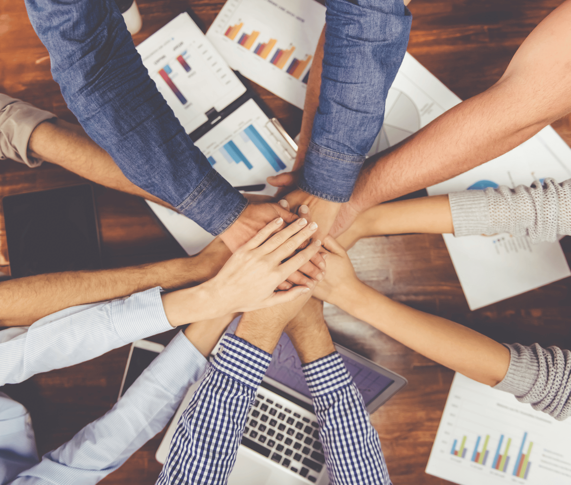 hands in table top work